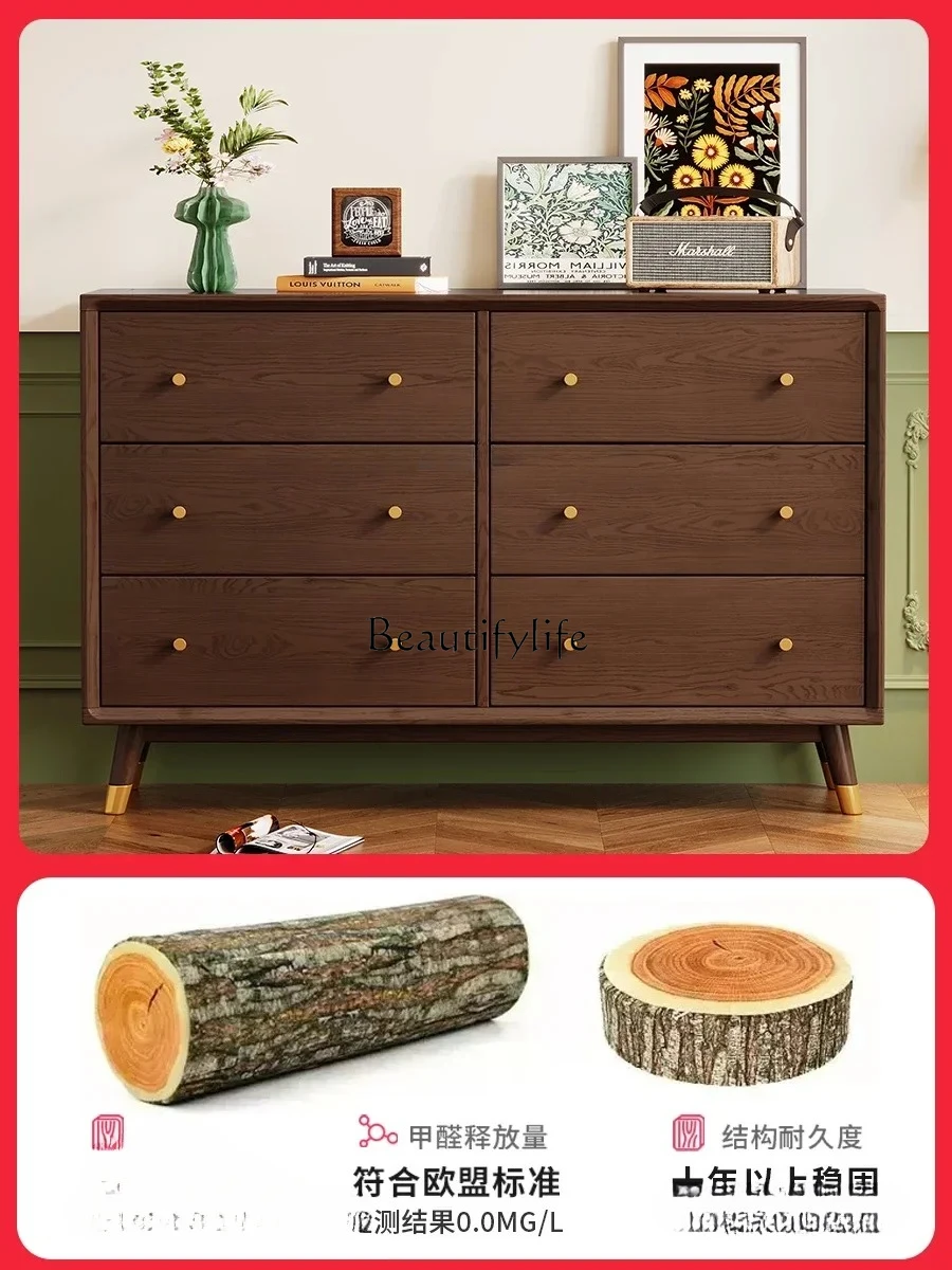 Solid wood five-bucket storage cabinet living room against the wall six-sided cabinet bedroom bedside