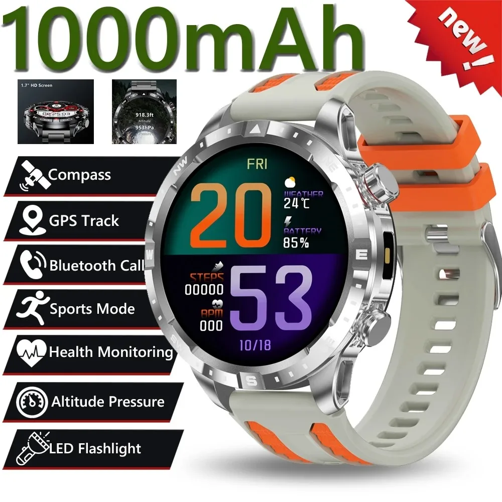 Military Grade GPS Smart Watch with Large Battery