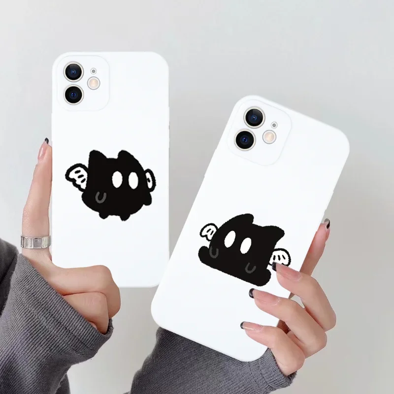 

Halloween Devil Ghost Couple Phone Case For iPhone 16 15 11 12 14 13 Pro Max Mini XS XSM XR 7 8 Plus SE4 16e Cute Covers Fundas