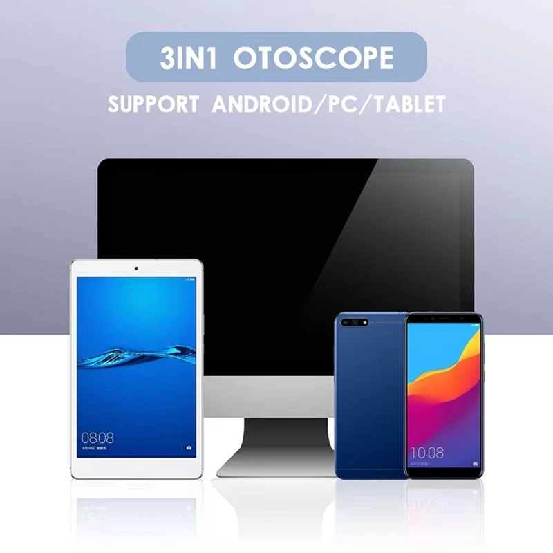 Limpiador de oídos otoscopio lente de 5,5 MM HD720P recogedor de oídos 3 en 1 Micro-USB tipo C cámara endoscópica de inspección