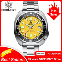 STEELDIVE New Arrival SD1974 Colorful Dial Black Ceramic Bezel Super Luminous NH35 Automatic 200m Dive Watch with Milled Clasp