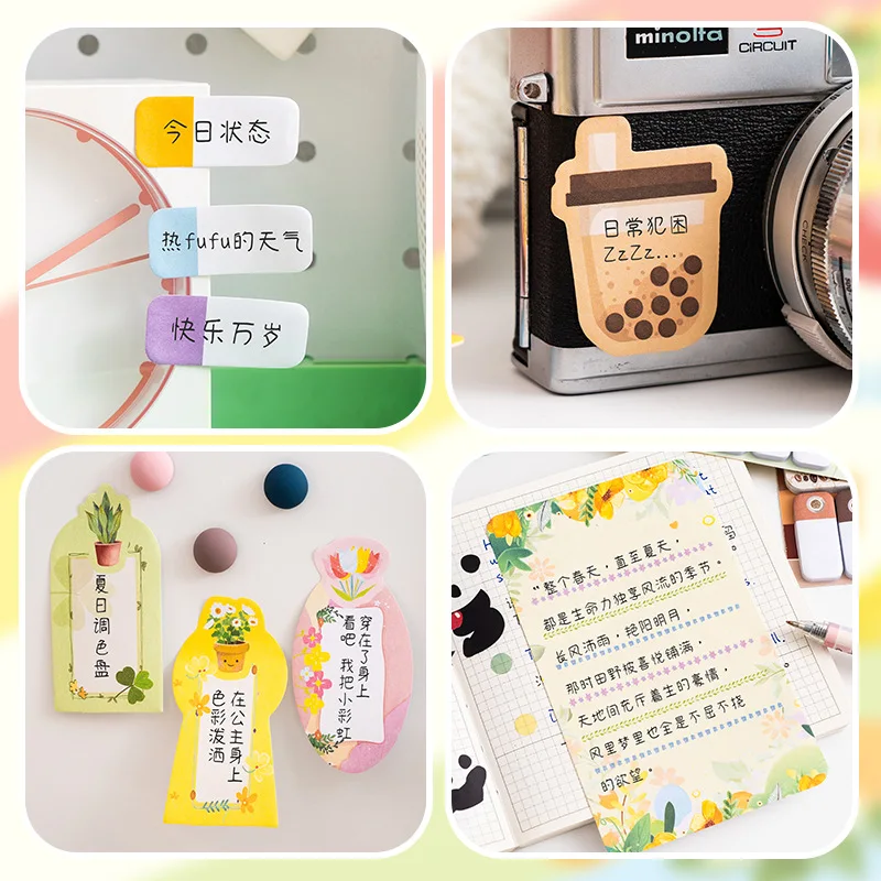 440sheets Combination  Notes Multifunctional Sticker Cartoon  Categorization Label Sticky Cute Hand Account Decorative Sticker