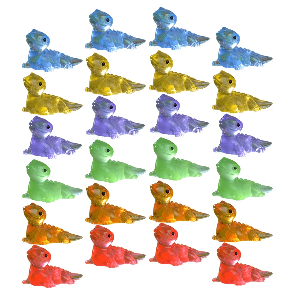 30 Pcs Night Glow Lizard Figurines Mini Resin Craft Decor Desktop Bookshelf Landscape Garden Photo Prop Cute 3D Miniature