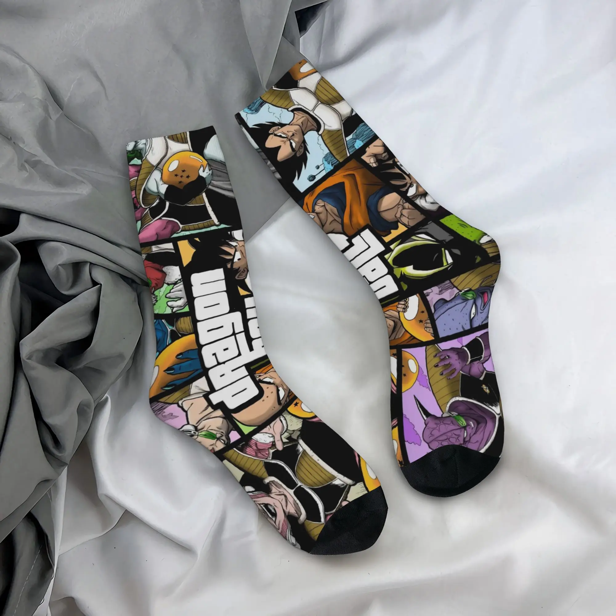 Funny Sock Dragon Ball Dragon Ball GTA Rock Seamless Pattern Printed Men Socks Novelty Men's Socks
