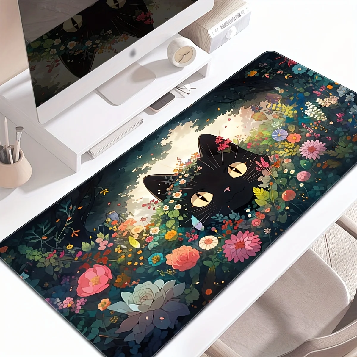 

Large mouse pad 90x40 Cloud cat HD keyboard pad mouse pad desk mat Natural rubber non-slip office mousepad desktop accessories