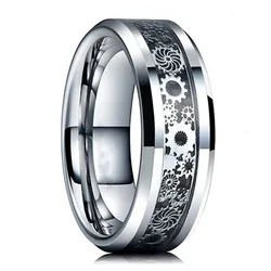 Stainless Steel Titanium Mechanical Gear Wheel Vintage Hip Hop Rings for Men Women Couple Friends Gift Fashion Jewelry