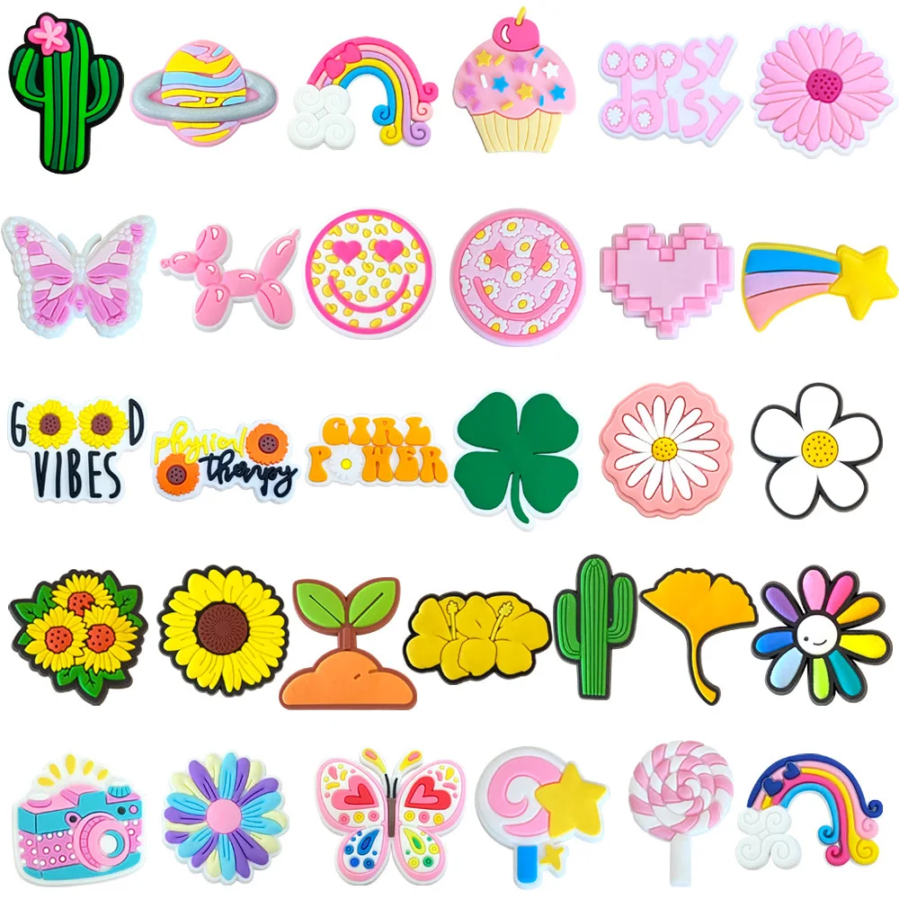 

Shoe Charms Accessories for Crocs Sandals DIY 31 Pink and Fresh Detachable PVC Decorations Y2k Fashion Toys Anime Cartoon Frind