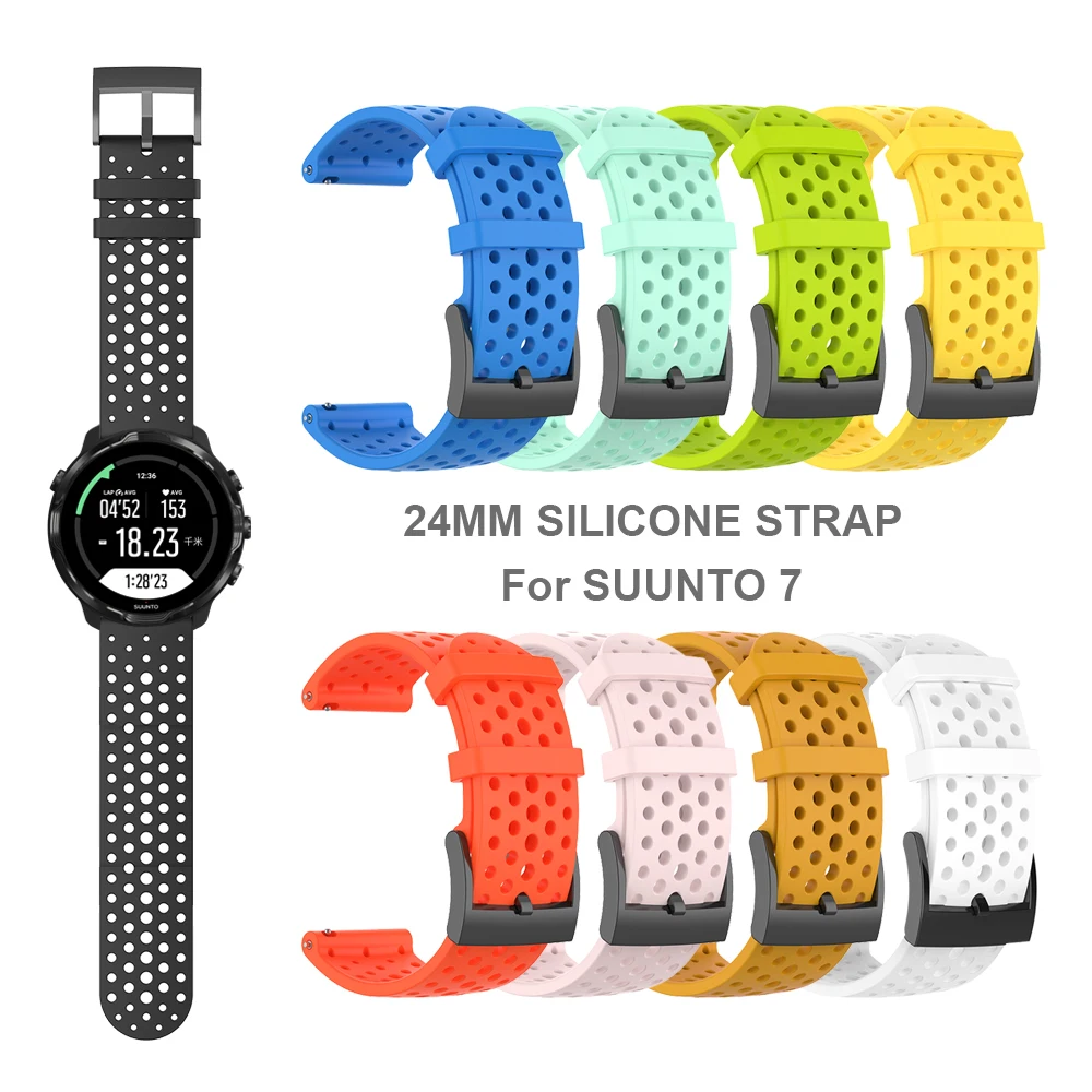 24mm  Silicone Sport Band For Suunto 7 Smart Watch Wrist Strap Watchband Replaceable Accessories bands