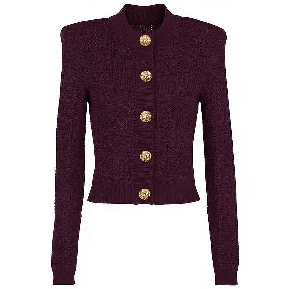 

2642 Spring Autumn New Arrival Women Hollow Design Knitted Cardigan Elegant Temperament Long Sleeve Outerwear For Ladies