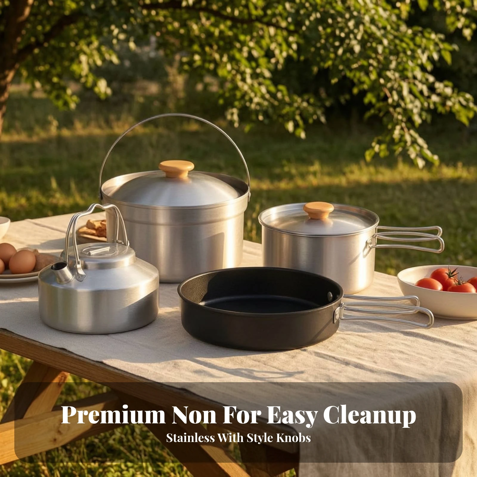 4 Pieces Stainless Steel Camp - Camping Cooking Mess Kit ulasan dan harga
