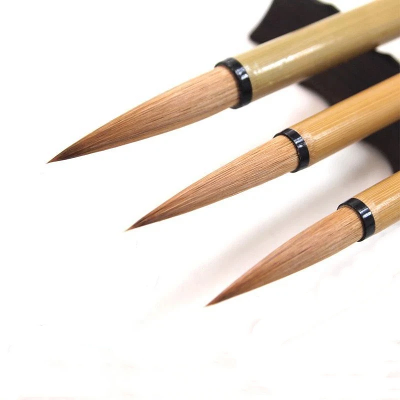 Regular Script Weasel Hair Writing Brush Official Script Calligraphy Creation Practice Brush Traditional Chinese Painting Pen