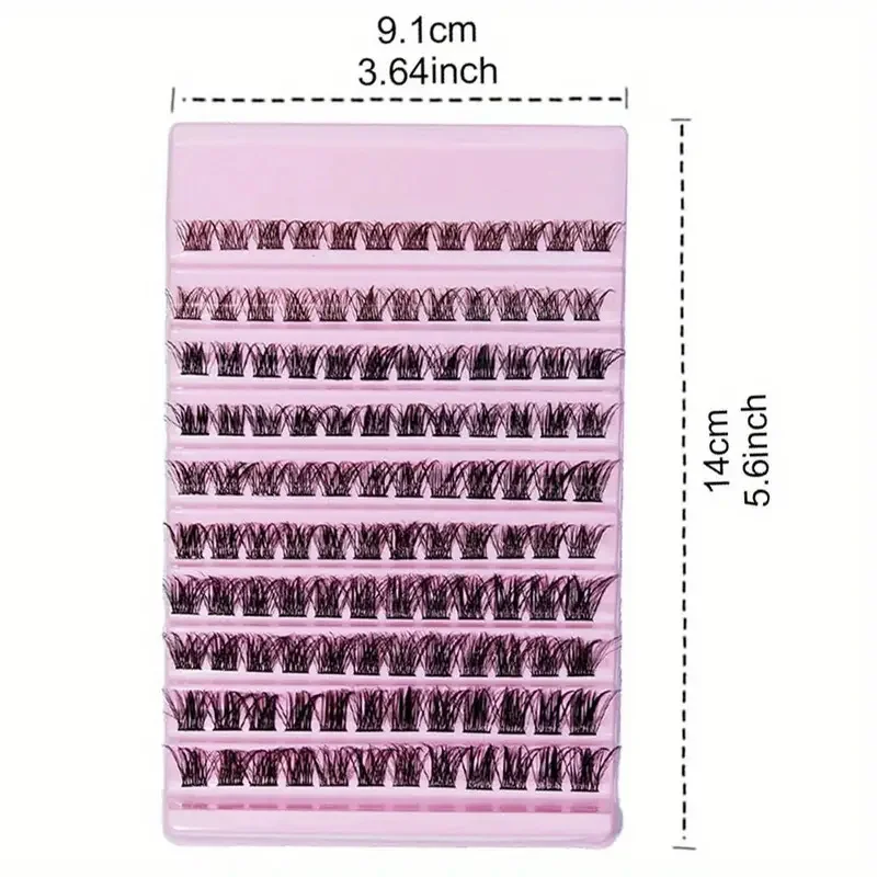 120 stks Cluster Wimpers 8-16mm Piekerige Individuele Wimpers Natuurlijke Look Wimpers D Krul Pluizige Cluster Wimpers DIY Wimper Extension