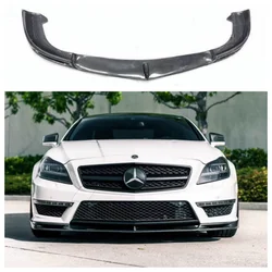 For W218 Real Carbon Fiber Front Lip Spoiler For Mercedez Benz CLS Class CLS63 AMG 2012-2015 V Style Car Bumper Chin Guard