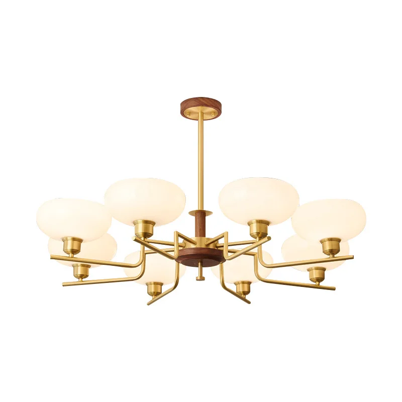 

French retro restaurant light American light luxury designer persimmon glass chandelier medieval bedroom study dining table