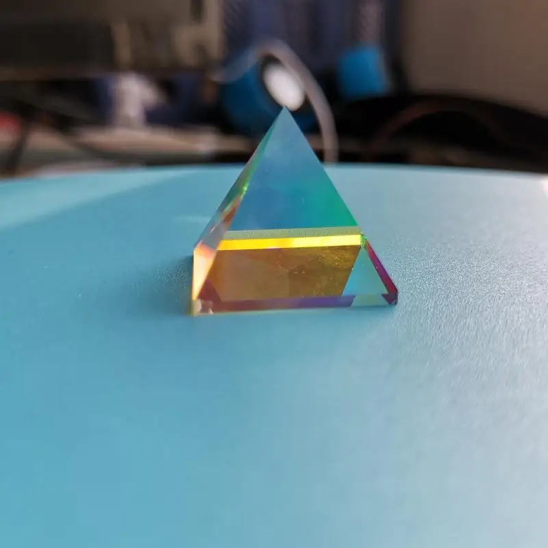 Dichroic Pyramid Colorful Prism Optical Glass Craft Gift Home Decor