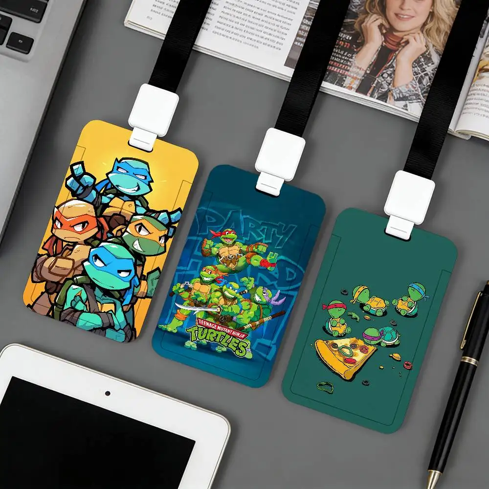 Porte-cartes T-TMNT-T pour dessins animés, adapté aux cartes d'identité, aux cartes bancaires, aux cartes de transport en commun et aux cartes de travail