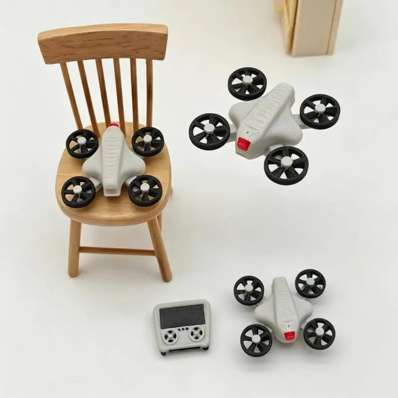 1: 12 Scale Miniature Remote Control Drone Model, Miniature Scene Props, Dollhouse With A Strong Sense Of Technology.