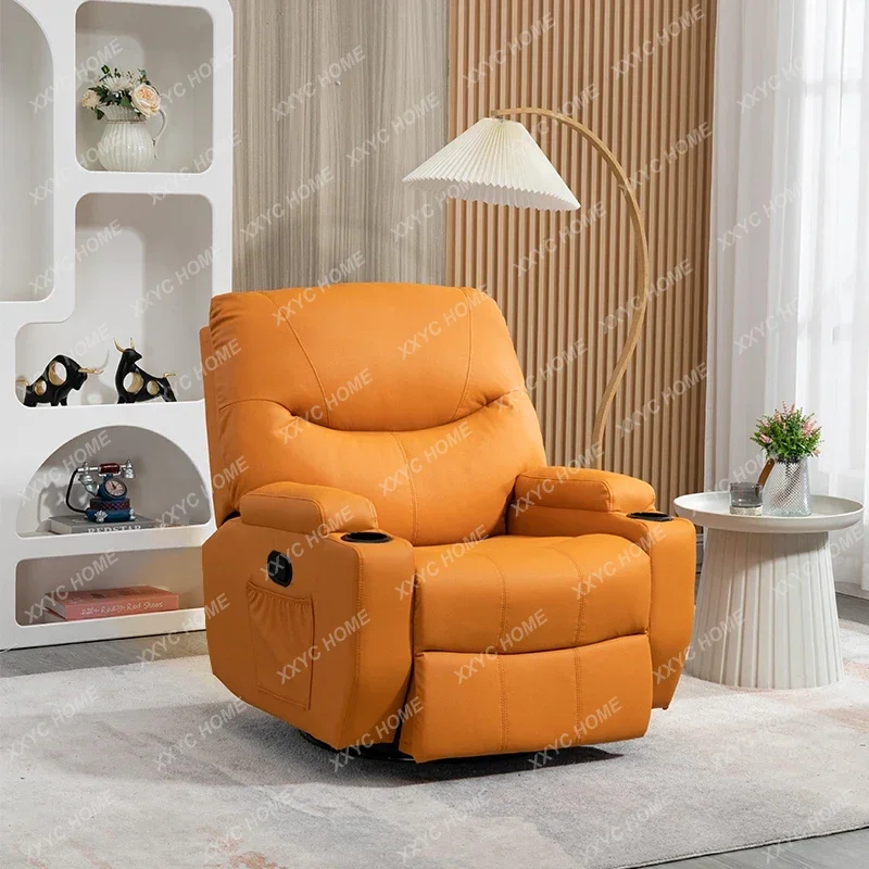 First Class Space Capsule Single Rocking Massage Chair Electric Multifunctional Lazy Sofa Living Room Leather Recliner