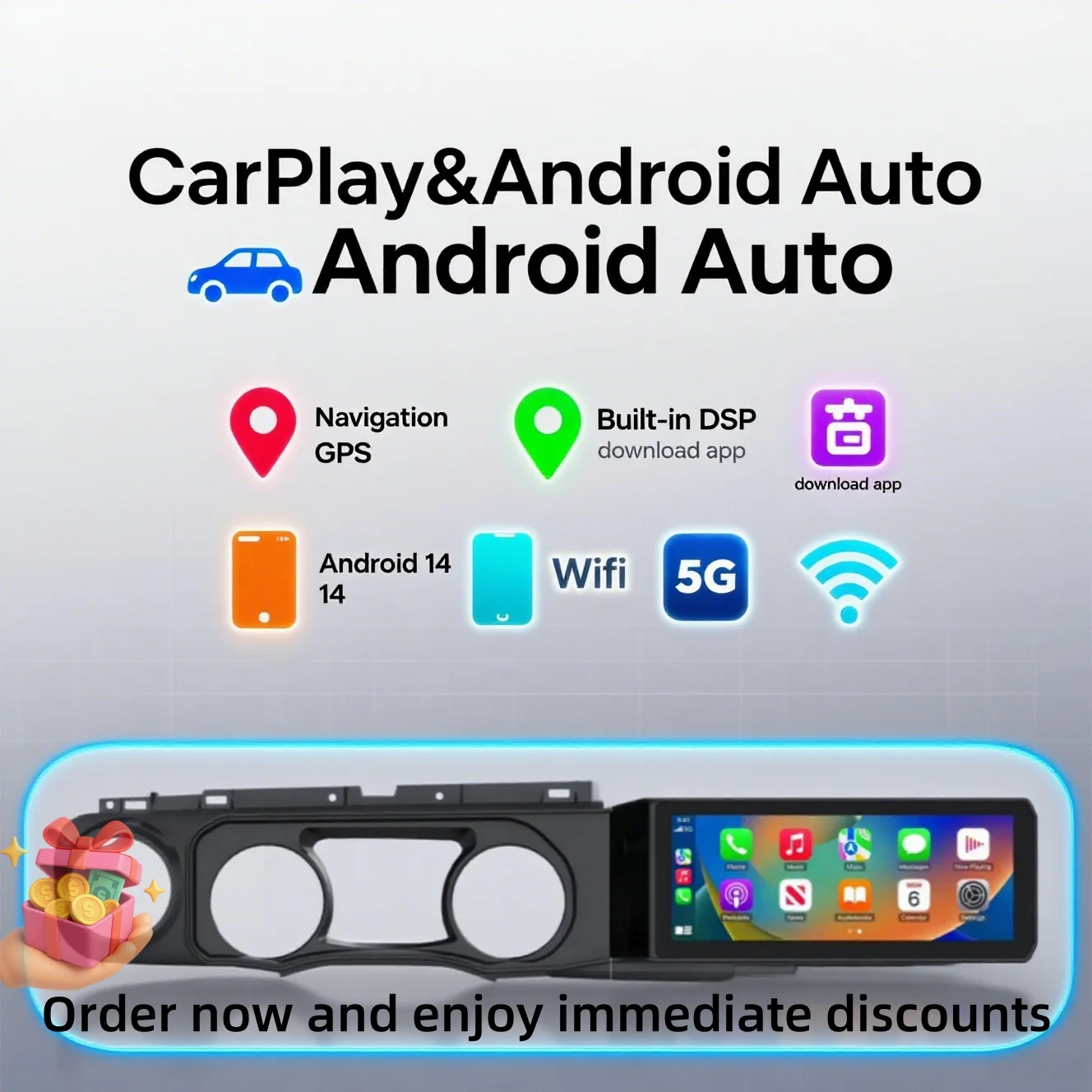 

12.3-Inch Car Radio For Jeep Wrangler 2018-2023 Tape Recorder Multimedia Video Player Auto GPS Navigation Head Unit BT Carplay