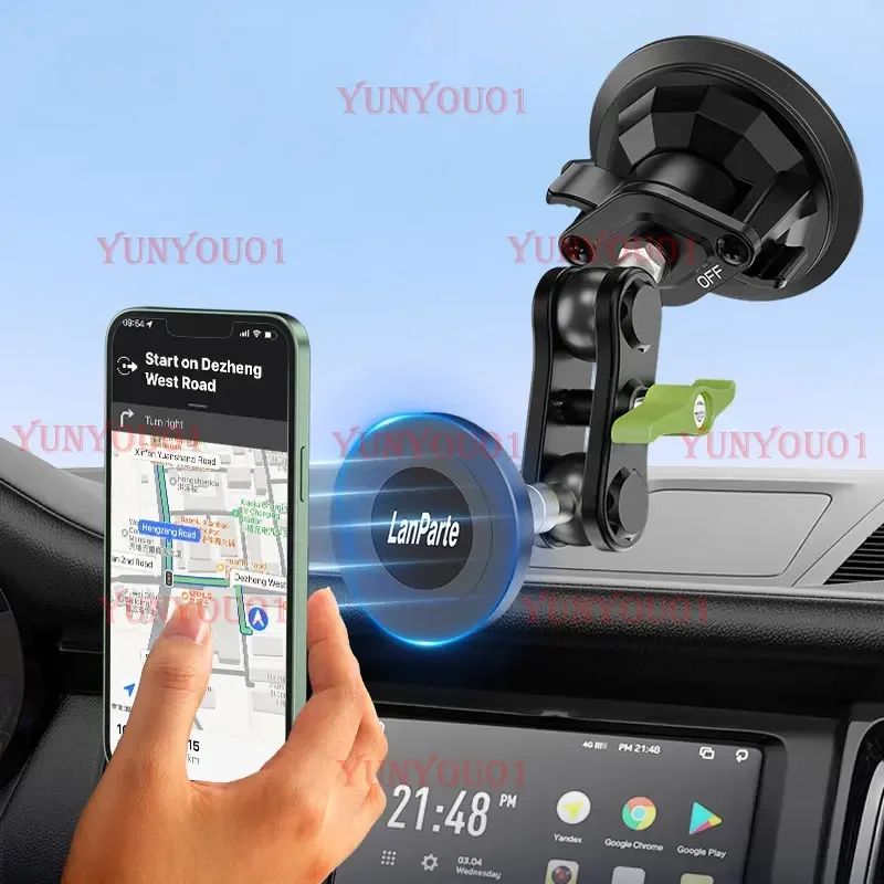 Car Phone Holder Magnetic Mount Strong Sticky Adhesive Suction Cup Dashboard 360 Rotating Anti-Shake