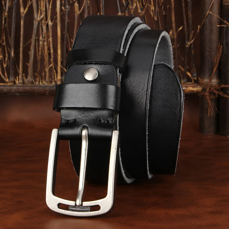 Ceinture en cuir de vachette italien pour homme, grain supérieur, 3.8 cuir, anti-rayures, emballée dans une boîte, 100% cm de largeur