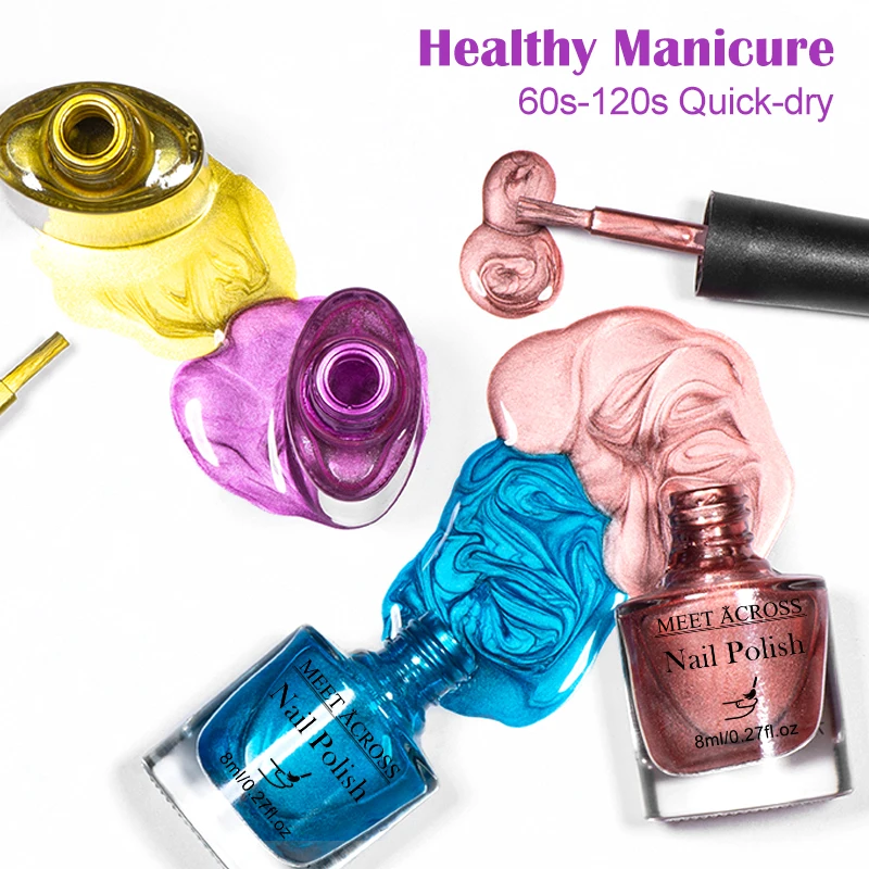 Conjunto de esmalte metálico espelhado, 6 peças, efeito espelhado, secagem rápida, longa duração, sem necessidade de lâmpada, cura, suprimentos para unhas, verniz, manicure, unhas