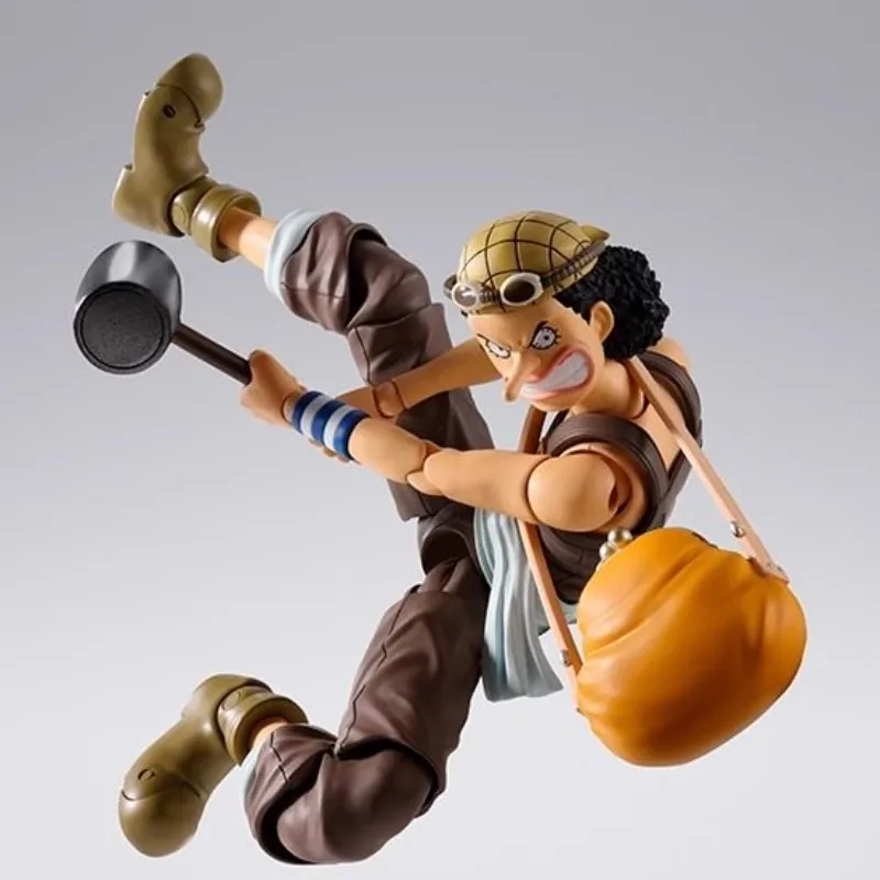 Bandai genuíno shf uma peça usopp-romance dawn-anime figura de ação modelo colecionável brinquedos ornamentos presente crianças criança menina