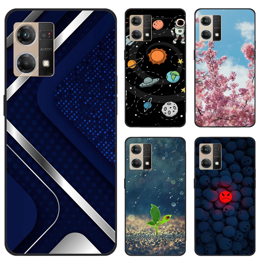 For Oppo Reno7 4G Case CPH2363 Shockproof Soft silicone TPU Back Cover For Oppo F21 Pro F21Pro Phone Cases for Reno 7 4G Cute