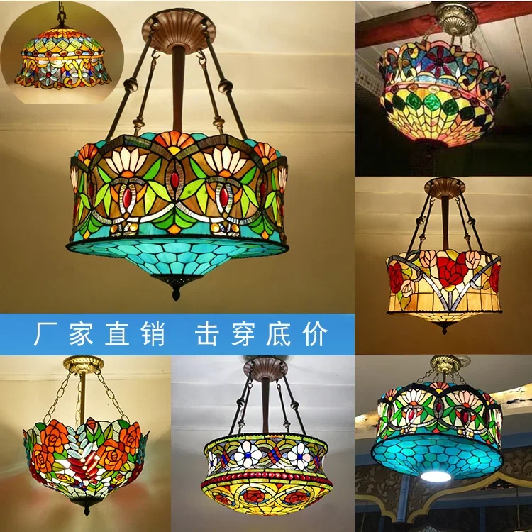 Nordic handmade lampshade Southeast Asia mediterranean pastoral study restaurant bedroom living room aisle Chandelier