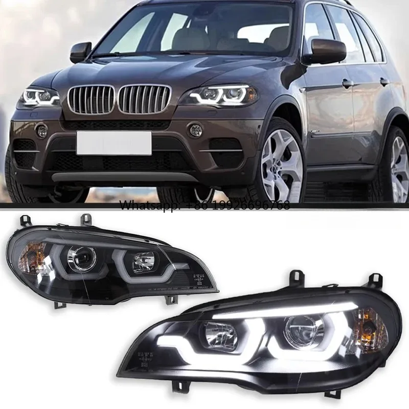 

Dynamic Turn Signals Car Projector Lens X5 E70 Upgrade Headlights LED Head Lamps Daytime Running Lights DRL For BMW X5 2007-2013