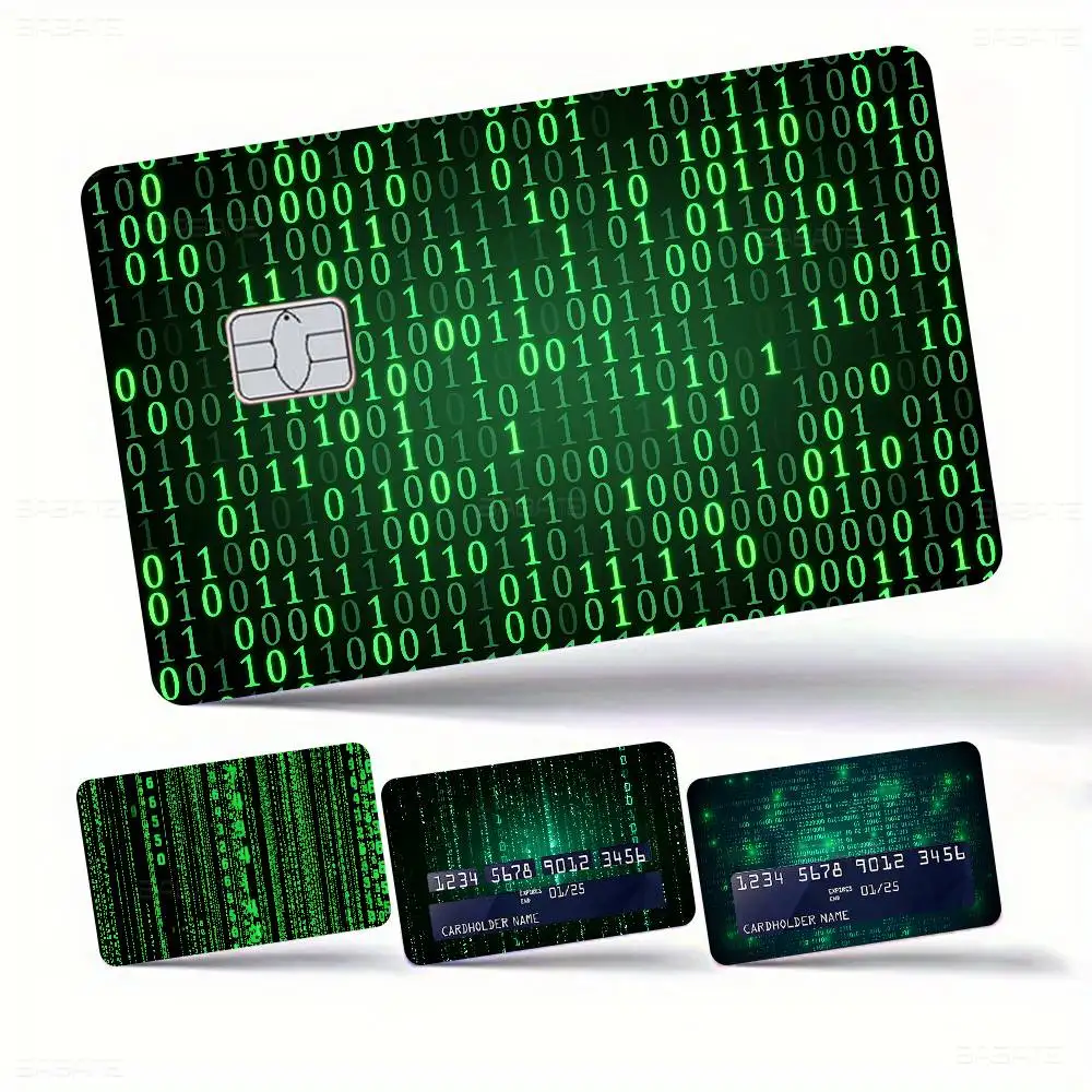 Binary Code The Matrix Program Chart Game Credit Card Skin Stickers No Adhesive Residue Water Proof For VISA Credit Card Subway