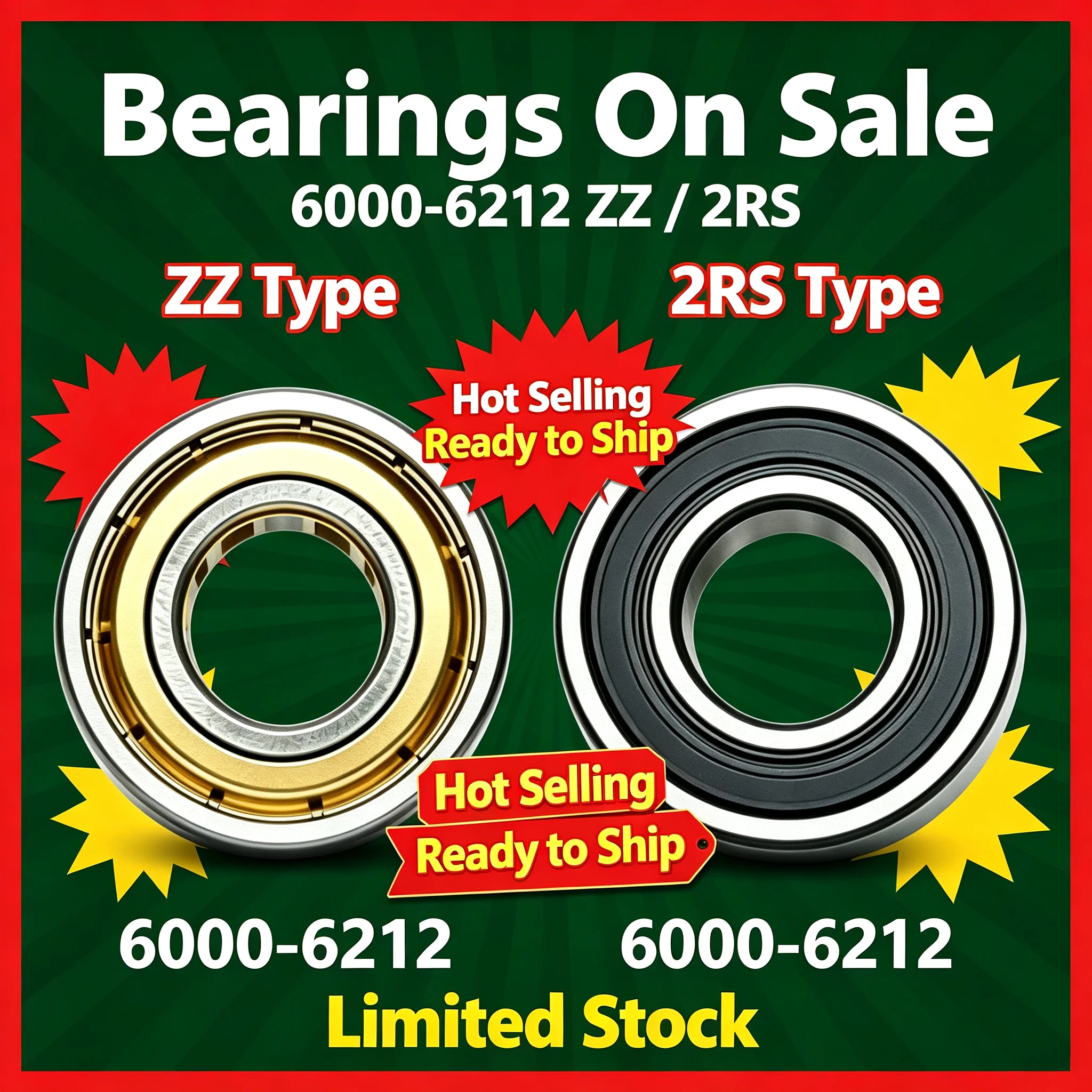 Precision Deep Groove Ball Bearing ZZ 2RS, 6000‑6007 6200‑6208 Series Double Shielded Sealed Motor Bearings