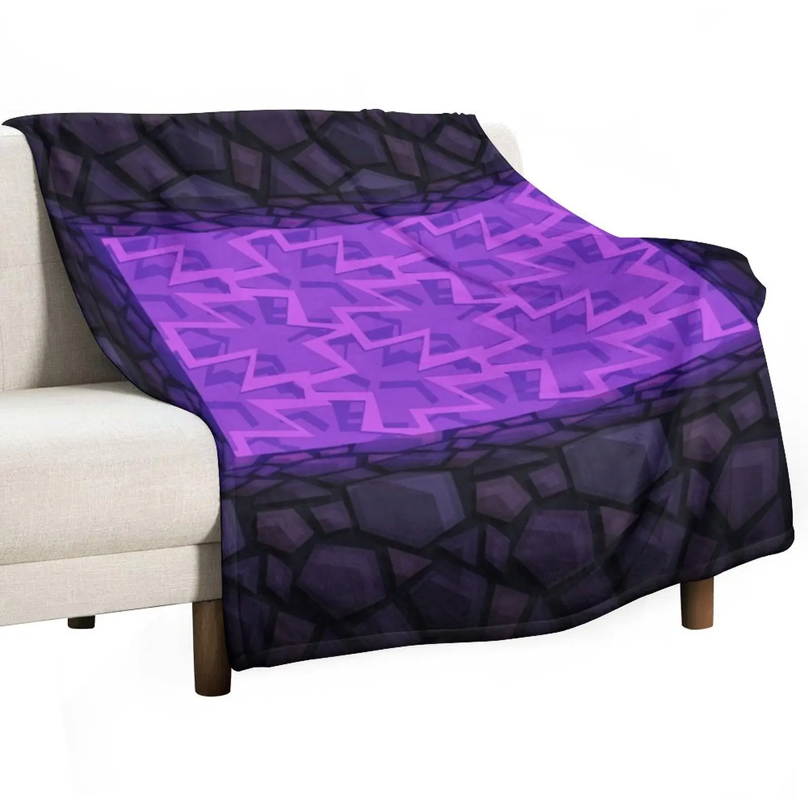 

Obsidian Nether Portal - PureBDcraft Throw Blanket Stylish Warm Blanket for Living Room Bedroom