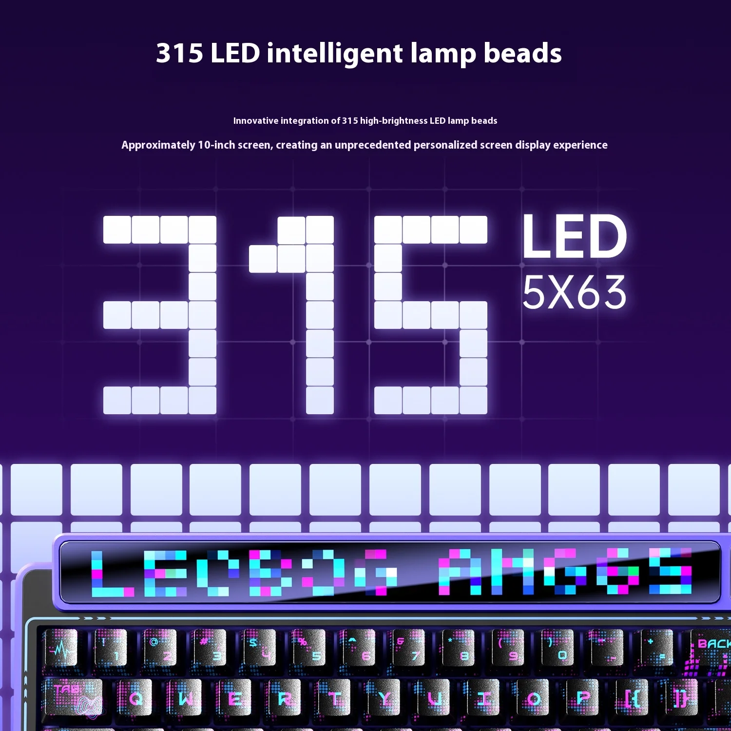 LEOBOG AMG65 Mechanical Keyboard Smart Screen Wireless Bluetooth the third mock examination Customized Hot Plug E-sports Game