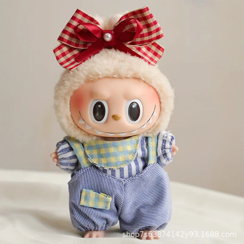 Labubu 귀여운 미니 인형 헤어 보우 헤어 후프 헤어 클립 인형 머리 장식 액세서리에 대한 Kawaii 리본 Bowknot 머리띠