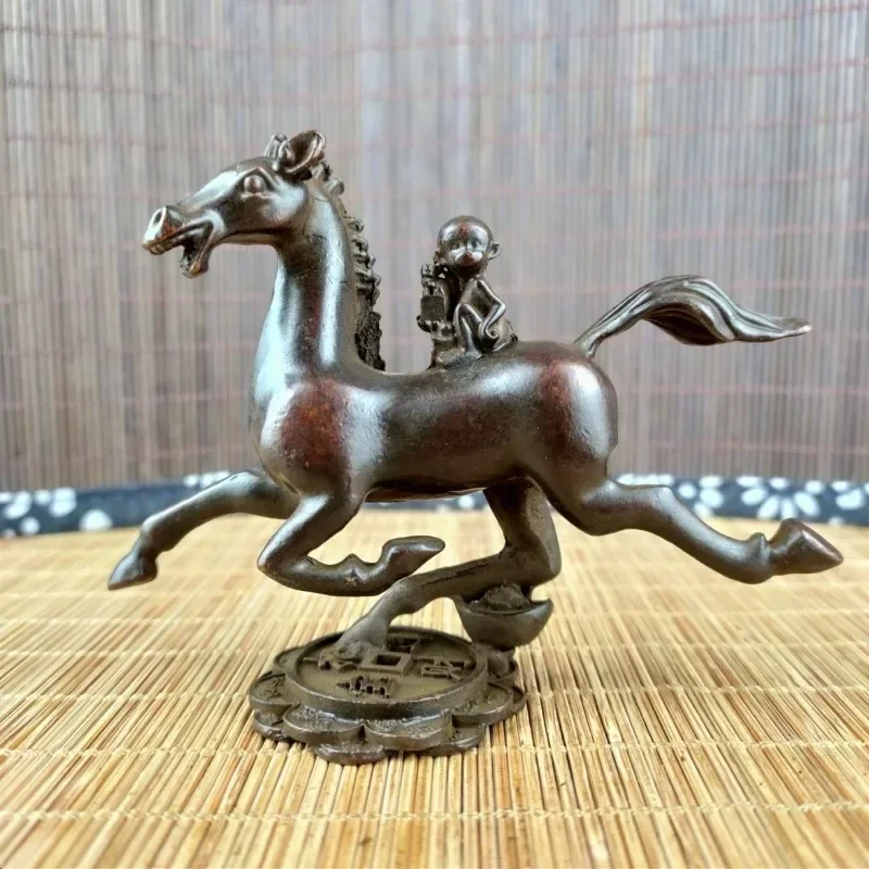 

Antique Copper Running Horse Fly Statue Lucky Home Decoration Crafts Vintage Animal Figurines Miniatures Feng Shui Desk Ornament