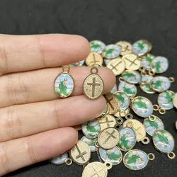 30pcs Double Side Religious San Judas Tadeo Charm Accessories for DIY Bracelets Jewelry Making