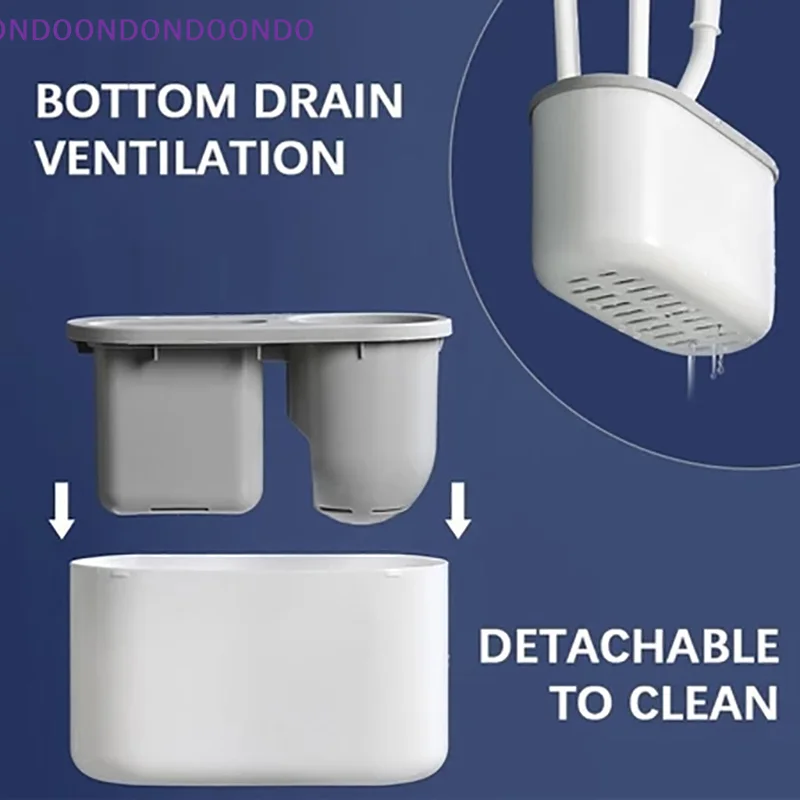 

3in1 Toilet Brush Set With Silicone Bristles And Wall-mounted Holder Bathroom Brush Toilet Wand