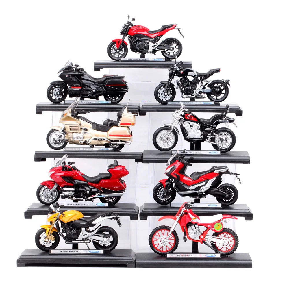 

Welly 1/18 Scale Honda X adv CB1000R CBR650F NC750S Gold Wing CR250R Hornet STEED 600 Motorcycle Model Diecast Toy Bike