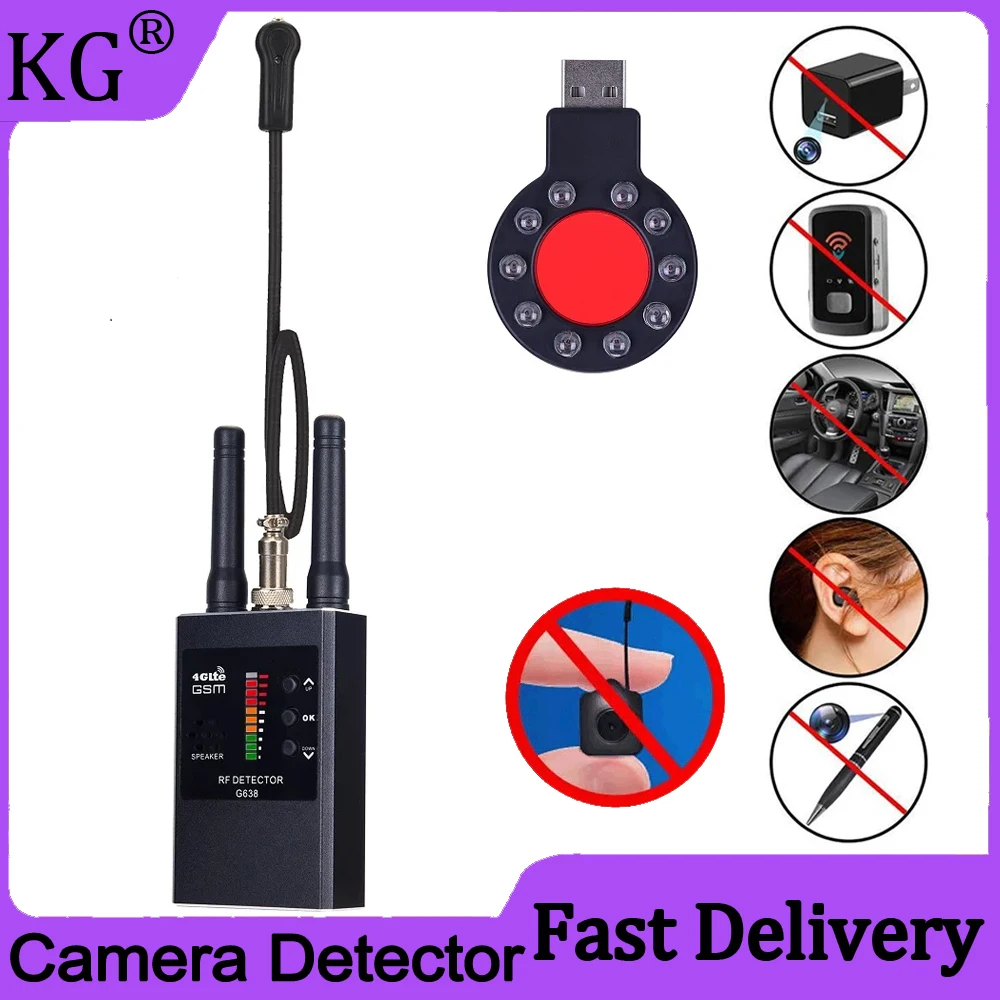 Profissional Anti-Spy Detector de RF, GPS GSM Áudio Tracker, Radio Device Finder, Equipamento Spy, Câmera WiFi, Gadgets Spy