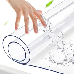 PVC transparent tablecloth with a thickness, heat-resistant, waterproof, and oil resistant dining table mat, 1pc