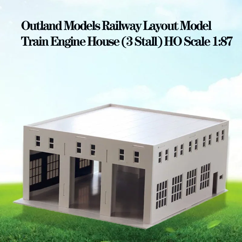 Outland Models Railway Layout Model Train Engine House (3 Stall) HO Scale 1:87