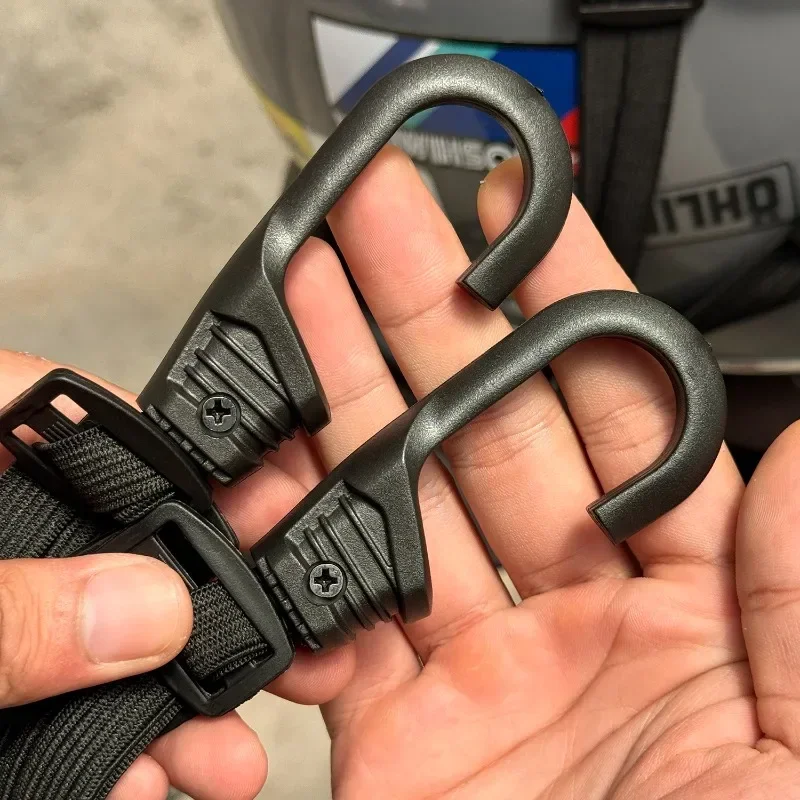 1/2pcs Motorcycle Helmet Luggage Strap Multi-functional Luggage Elastic Rubber Band Strap with Adjustable Elastic Band and Hooks - Image 5