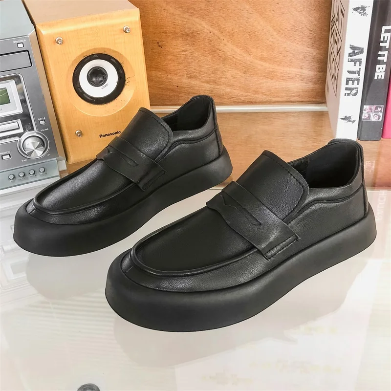 Natural Leather Hot Sale Men's Shoes Spring Autumn Fashion Trend Comfortable High Quality Thick Bottom Outdoor Brogues Men Shoes