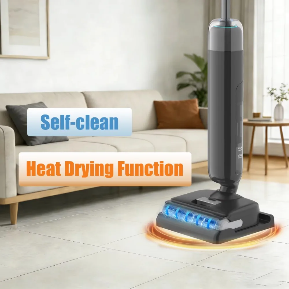 OEM Self-Cleaning Mopping Washing Intelligent LED Display 300W BLDC Motor Upright Cordless Wet/Dry Vacuum Cleaner Vacuum