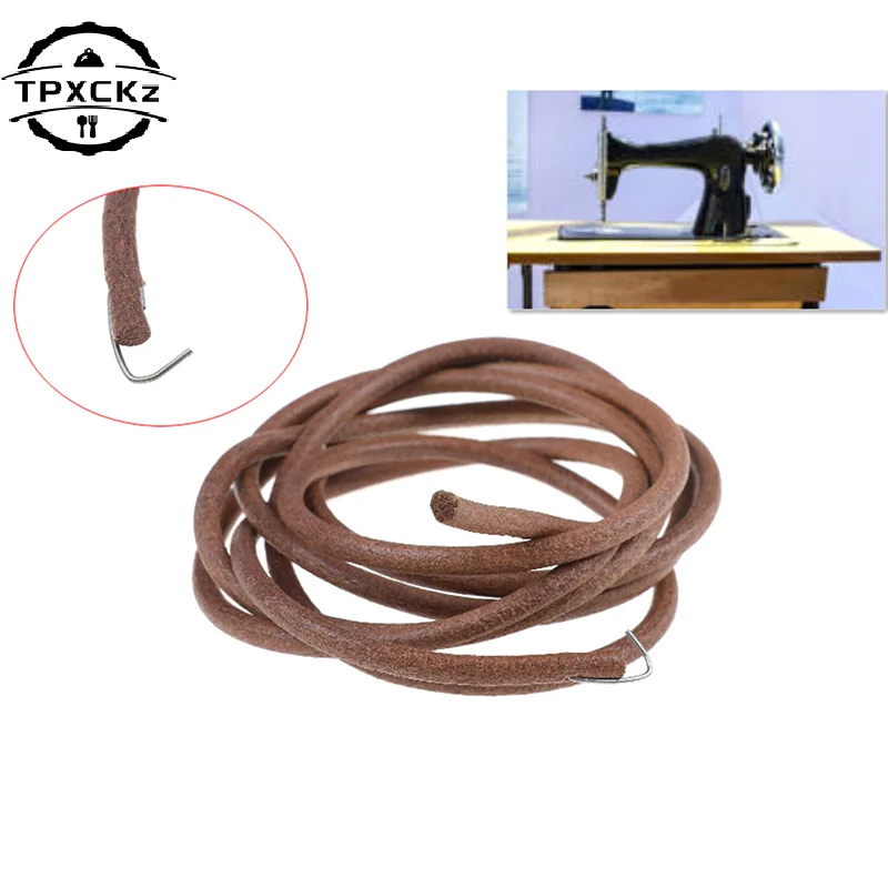 72" 183cm Leather Belt Treadle Parts With Hook ForSinger Sewing Machine 3/16" 5mm Household Home Old Sewing Machines Accessories