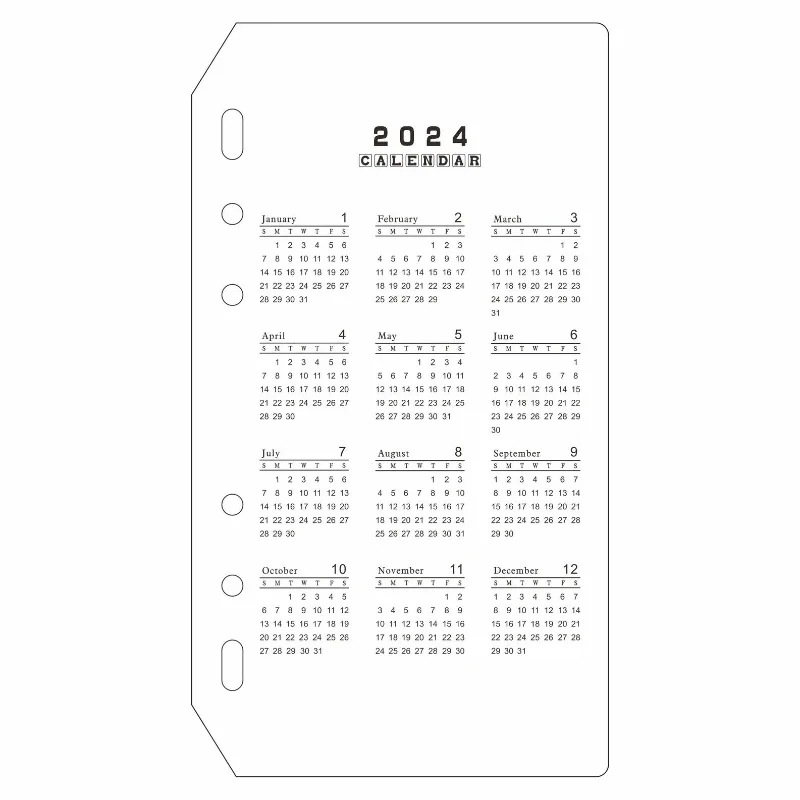 Calendario divisor de PP A5 y A6, planificador de cuaderno de hojas sueltas, hoja de índice para diarios, papelería linda, suministros escolares,