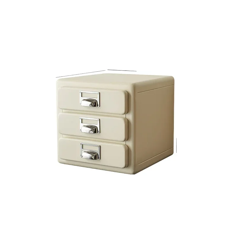 Medieval multi-layer drawer file cabinet, metal three-bucket cabinet