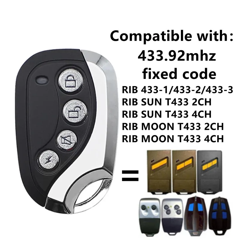 Compatible with SEAV  ALLMATIC RIB  433MHz radio frequency remote control , copy code Garage door  clone  Opener