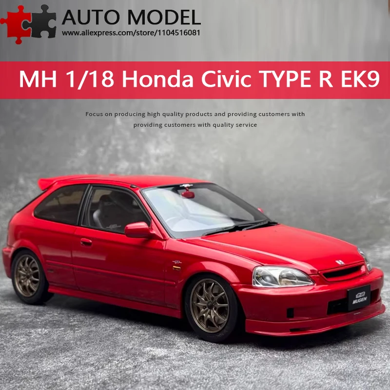 Mh Motorhelix 1:18 Scale Cars Honda Civic Type R Ek9 Mugen Red Collection Cars Metal Miniature Cars Model Car Toys & Hobbies